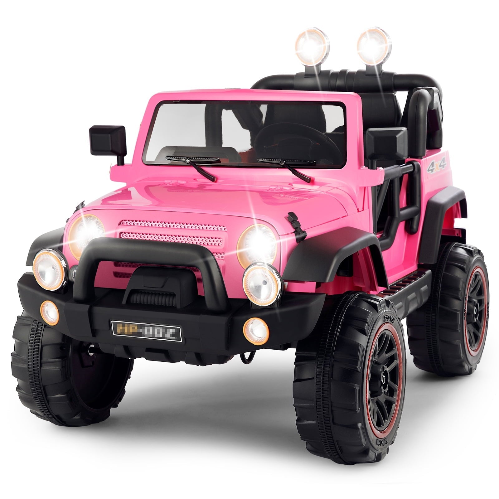 12V Pink Kids Ride on Truck Car Toys Black w/ MP3, LED Light, RC, Cover