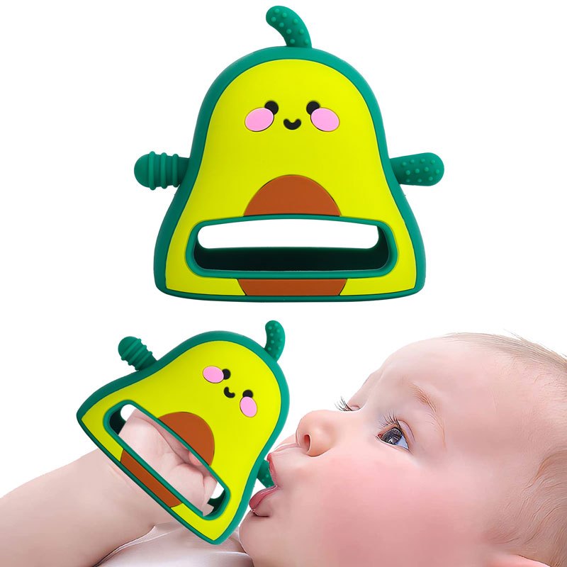 Fruit Baby Teether, Baby Teething Toys Silicone Teether Toy Never Drop Baby Mitten Teether For Soothing Teething Pain Relief, Baby Chew Toys For Sucking Needs