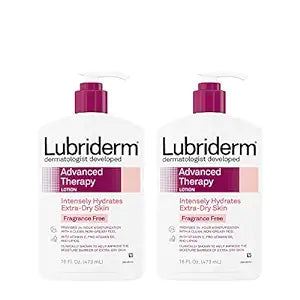 Lubriderm Advanced Therapy Fragrance Free Moisturizing Hand & Body Lotion + Pro-Ceramide with Vitamins E & Pro-Vitamin B5, Intense Hydration for Itchy, Extra Dry Skin, Non-Greasy, 16 fl. oz (Pack of 2