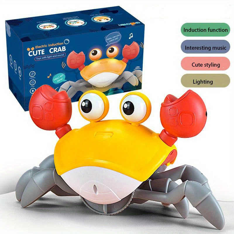Crawling Crab Baby Toy - Sensory Induction, Dancing, and Light-Up Music for Infants!