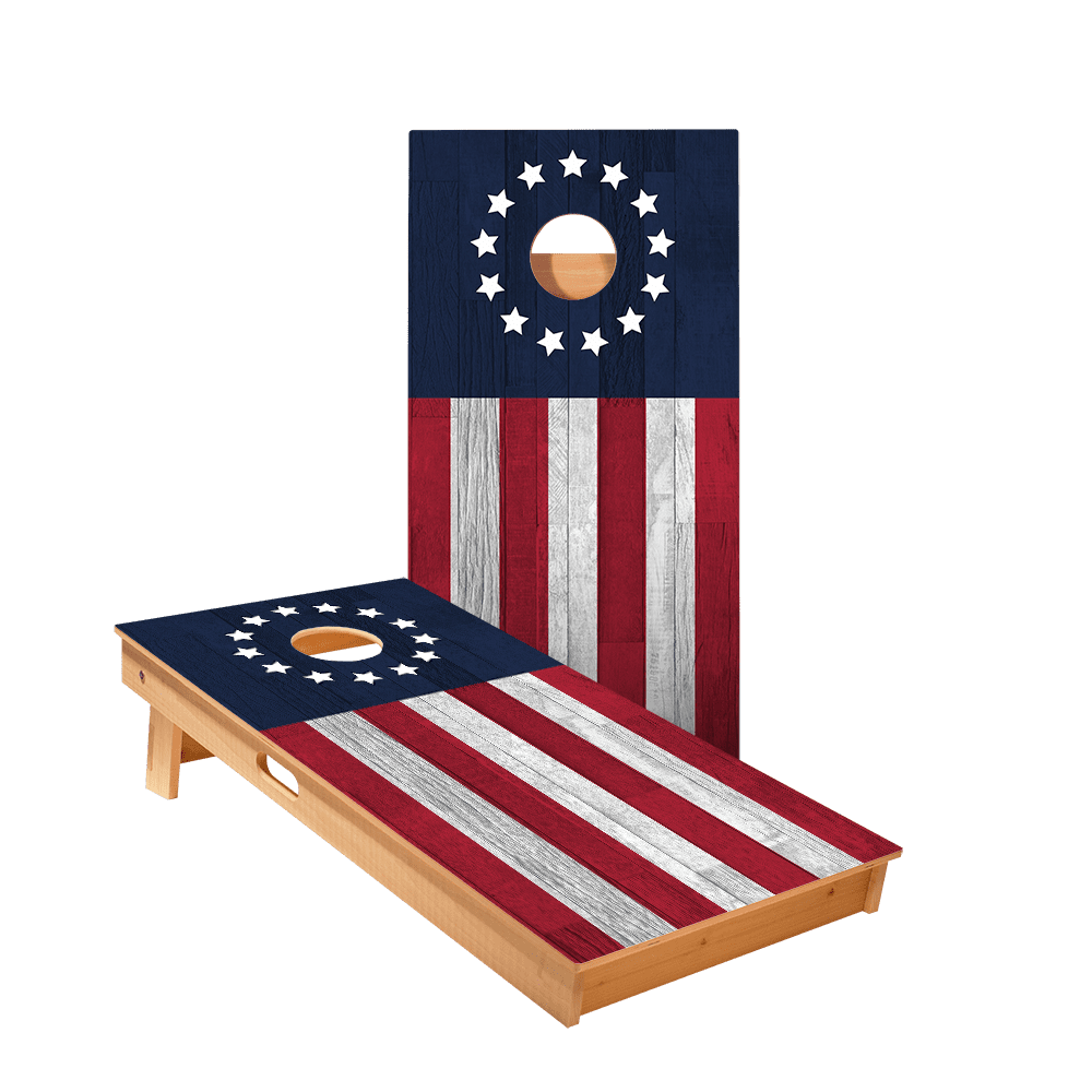 2x4 Star Betsy Ross Flag Professional Cornhole Boards