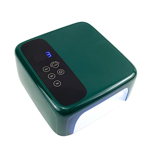 HVEST Cordless LED Nail Lamp 72W Rechargeable Nail Dryer 15600mAH Fast Drying Nail Polish Dryer, 4 Timers, Professional Nail Dryer for Regular Polish Green UV Nail Lamp for Salon Nail Artist Nail Tool