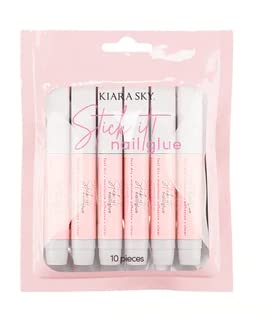 Kiara Sky Stick It Nail Glue Super Strong Fast Drying Nail Glue for Acrylic Nails, Tips & Press On Long Lasting Acrylic Nail Glue for Manicures - 10 Full Size Tubes in Each Pack