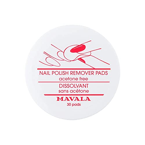 MAVALA Nail Polish Remover Pads| Gentle on Nails| Acetone-Free Nail Polish Remover Pads | Easy to Use| Essential Nail Care | Practical Travel Size Container| 30 Count