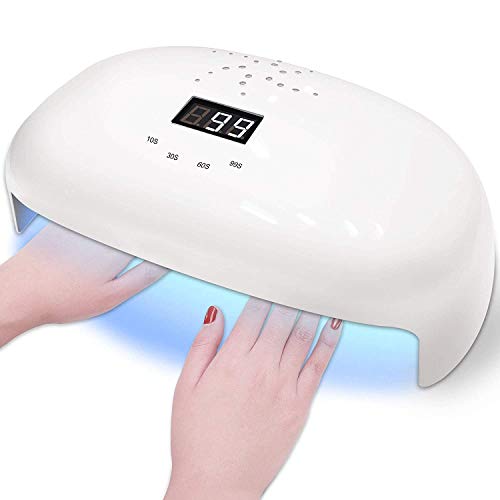 Salmue UV LED Nail Lamp, 78W Powerful UV LED Lamp Nail Dryer Quick Drying Auto Sensor with Fan for Curing All Gels(US)