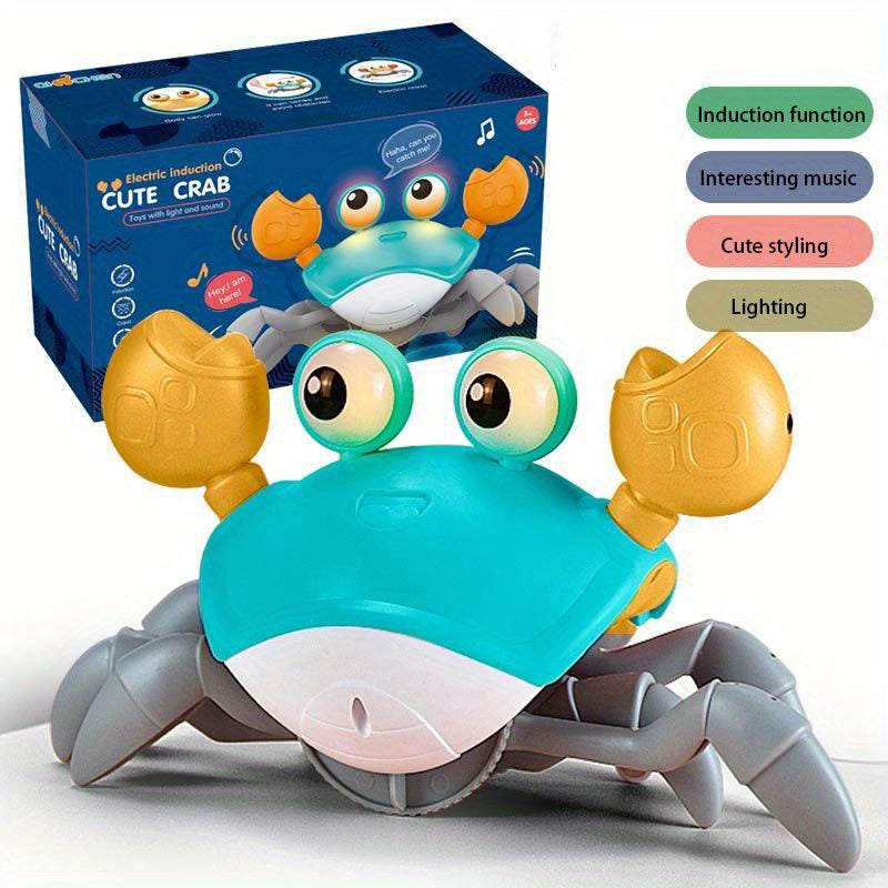 Crawling Crab Baby Toy - Sensory Induction, Dancing, and Light-Up Music for Infants!