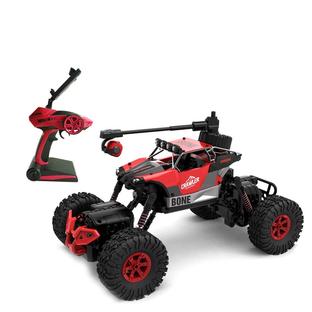 2.4GHz 4WD off-Road Vehicles 1:16 Remote Control Rock Crawler Truck with Wifi 0.3MP Camera , Can Control by Phone,Red