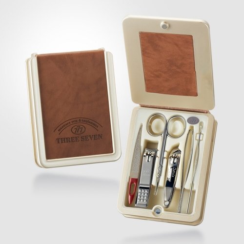 Korean Nail Clipper! World No. 1. Three Seven (777) Travel Manicure Pedicure Grooming Kit Set - Nail Clipper (Total 6 PCs, TS-5400WC), Made in Korea, Since 1975