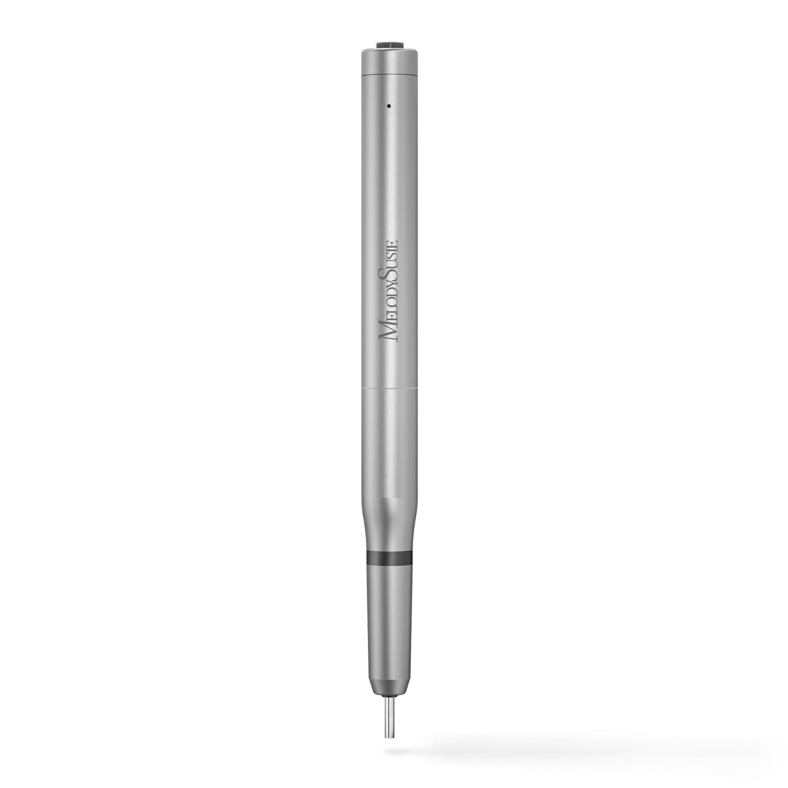 MelodySusie PC1 Mini Nail Drill Pen, Cordless Electric Nail File Machine for Nail Care Dead Skin Cuticle Nature Nail Buffer, Rechargeable Portable E File for Manicure, Only Forward Rotation (Silver)