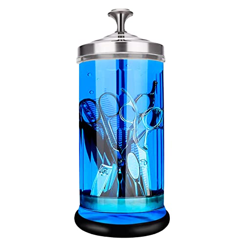 Disinfectant Jar Barber Sterilizer Jar Durable Glass Jar for Nail Tools and BarberShop Hair Stylist Tools Jar (33 Oz /1000ml)