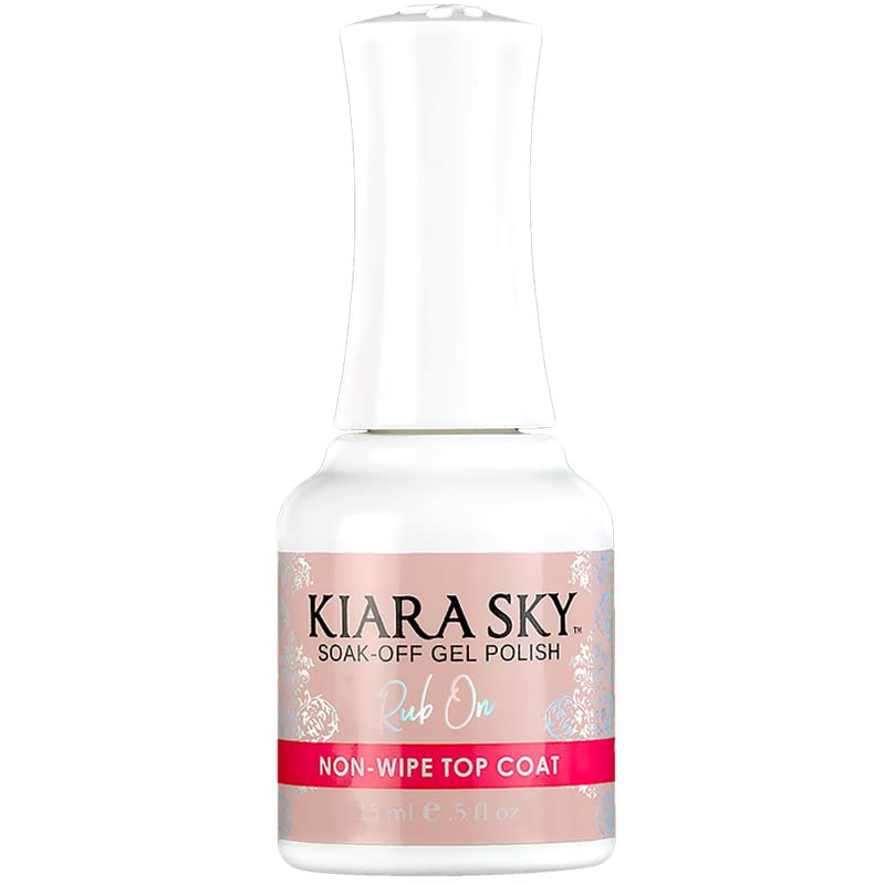 Kiara Sky Professional Nails LED UV Soak Off Rub On Non Wipe Gel Top Coat for Nails