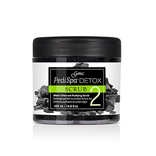 Gena Pedi Spa Detox Black Charcoal Purifying Scrub #2, 14.6 Fluid Ounce