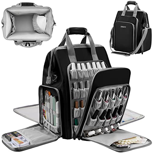 DBXINY Large Nail Polish Organizer Storage Case - Holds 72 Bottles and Lamp, Holder Bag Travel Carrying Fits All Supplies (Patent Pending)