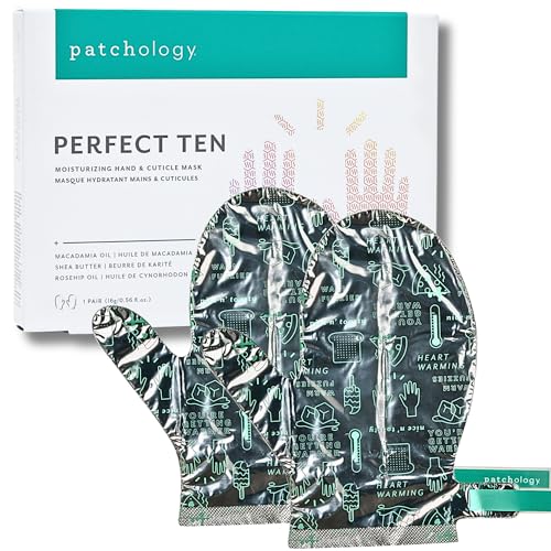 Patchology Perfect Ten Hand & Cuticle Mask with Shea Butter, Coconut Oil, Vitamin E and Soothing Fruit Extracts for Dry Skin