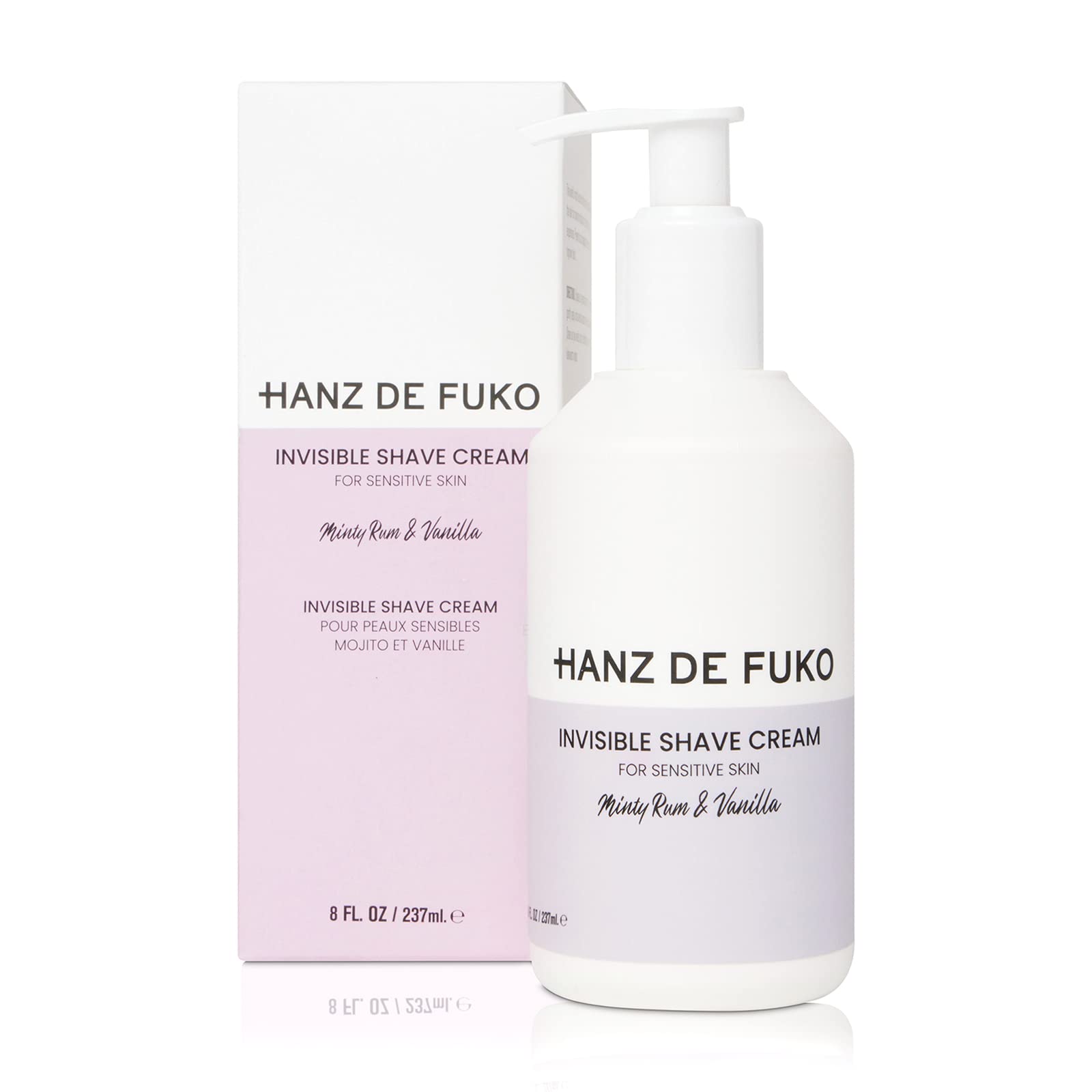 Hanz de Fuko Invisible Shave Cream – Premium Shaving Cream for Sensitive Skin – Hypoallergenic – Sulfate and Paraben Free, 8 oz.