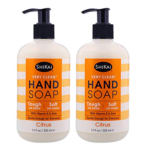 Shikai - Very Clean Liquid Hand Soap, Removes Tough Grease & Dirt Yet Very Gentle On Hands, Won't Dry Out Hands, Mild Enough For The Whole Family (Citrus, 12 oz, 2-Pack)