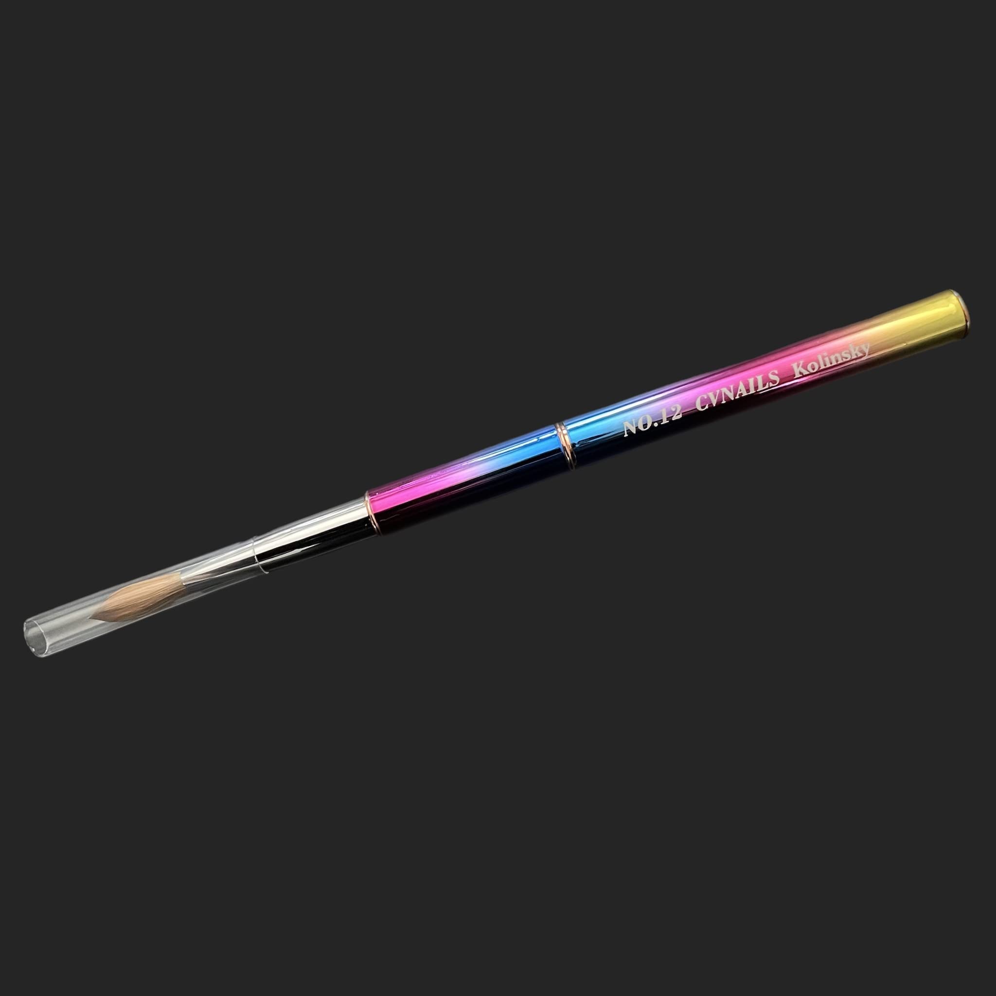 CV Nails NAILS - Kolinsky Size 12 Acrylic Nail Brush 100% Kolinsky Nail Brush for Acrylic Application for Nail Salon Professional Manicure and DIY Nail Art ( 12) Multicolor