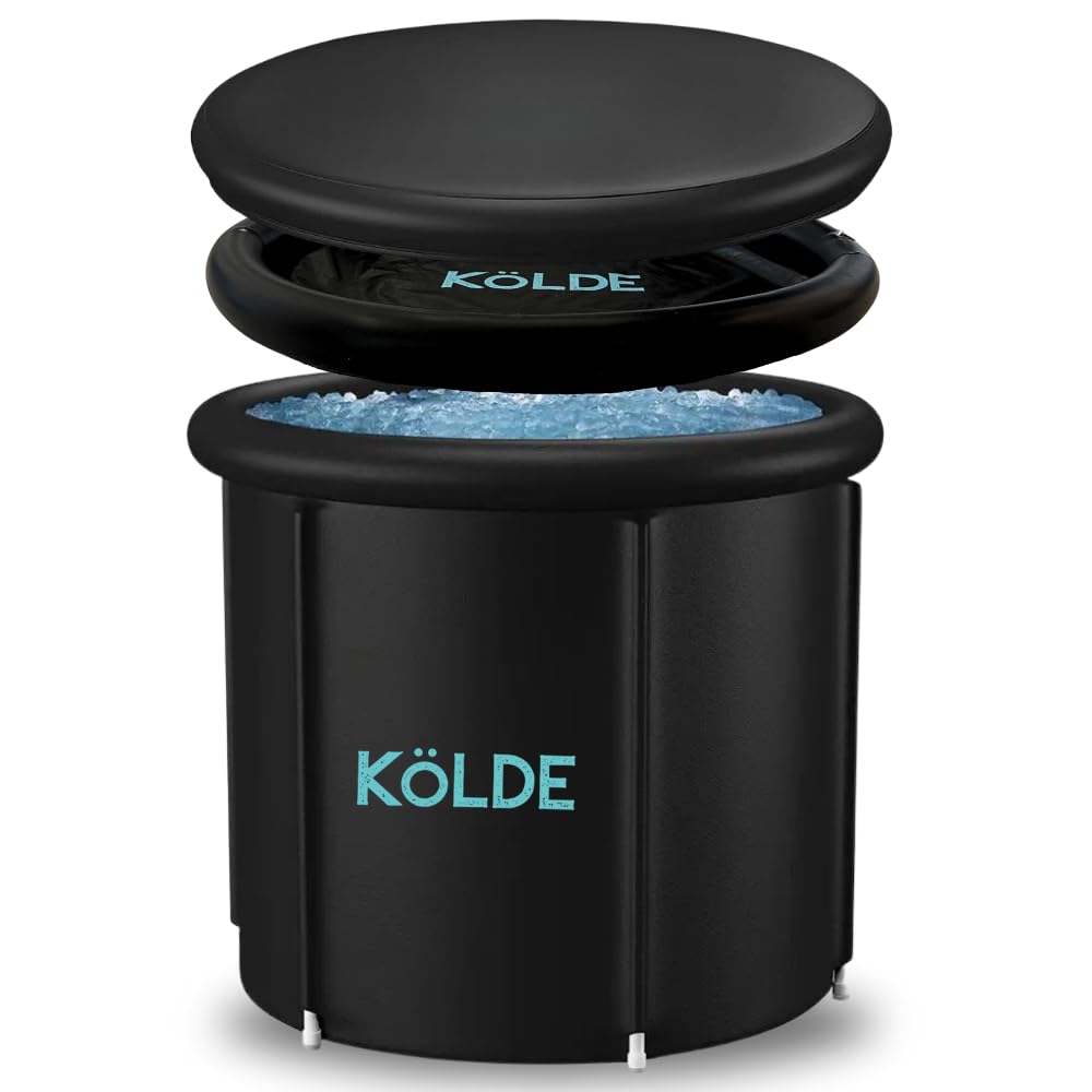 KÖLDE Ice Bath Tub for Athletes with Carrying Case, Insulated Lid, and Cover | CA Owned | Portable Bathtub Adult | Cold Plunge Tub for Recovery | Soaking Tub Ice Bath at Home | Cold Water Therapy