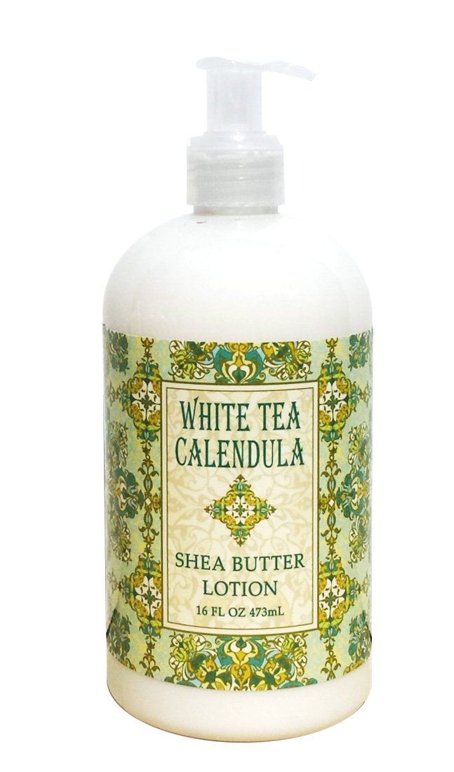 Greenwich Bay WHITE TEA CALENDULA Shea Butter Hand & Body Lotion Enriched with Cocoa Butter and White Tea Extracts 16 oz
