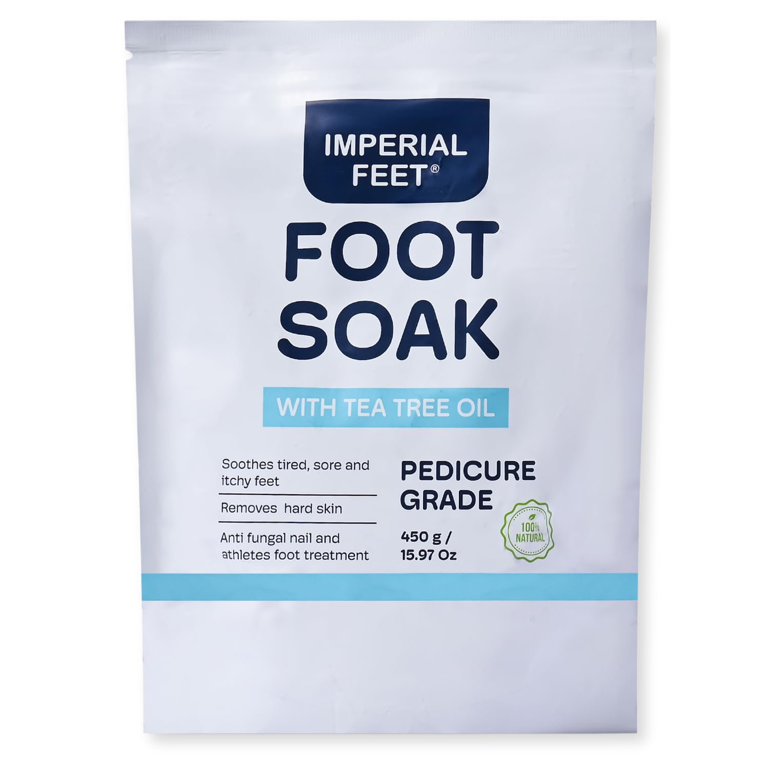 Epsom Salt Foot Soak w Tea Tree for Foot Bath (PEDICURE GRADE) - For Toenail Repair, Athletes Foot, Softens Calluses, Sore & Tired Feet, Nail Discoloration Foot Soak Salts, Smelly Foot Therapy16oz