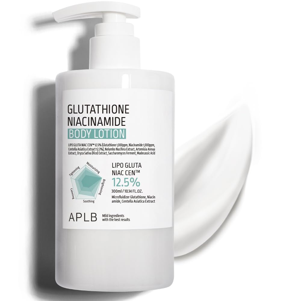 APLB Glutathione Niacinamide Body Lotion | LIPO GLUTA NIAC CEN¬™ 12.5% 10.14 FL.OZ / Korean Skincare, Long lasting hydration, Revitalize for gentle and improve skin texture through Niacinamide, Improve skin elasticy