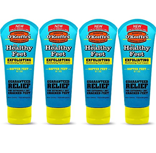 O'Keeffe's Healthy Feet, Exfoliating Foot Cream, 3 oz. Tube - 4 Pack