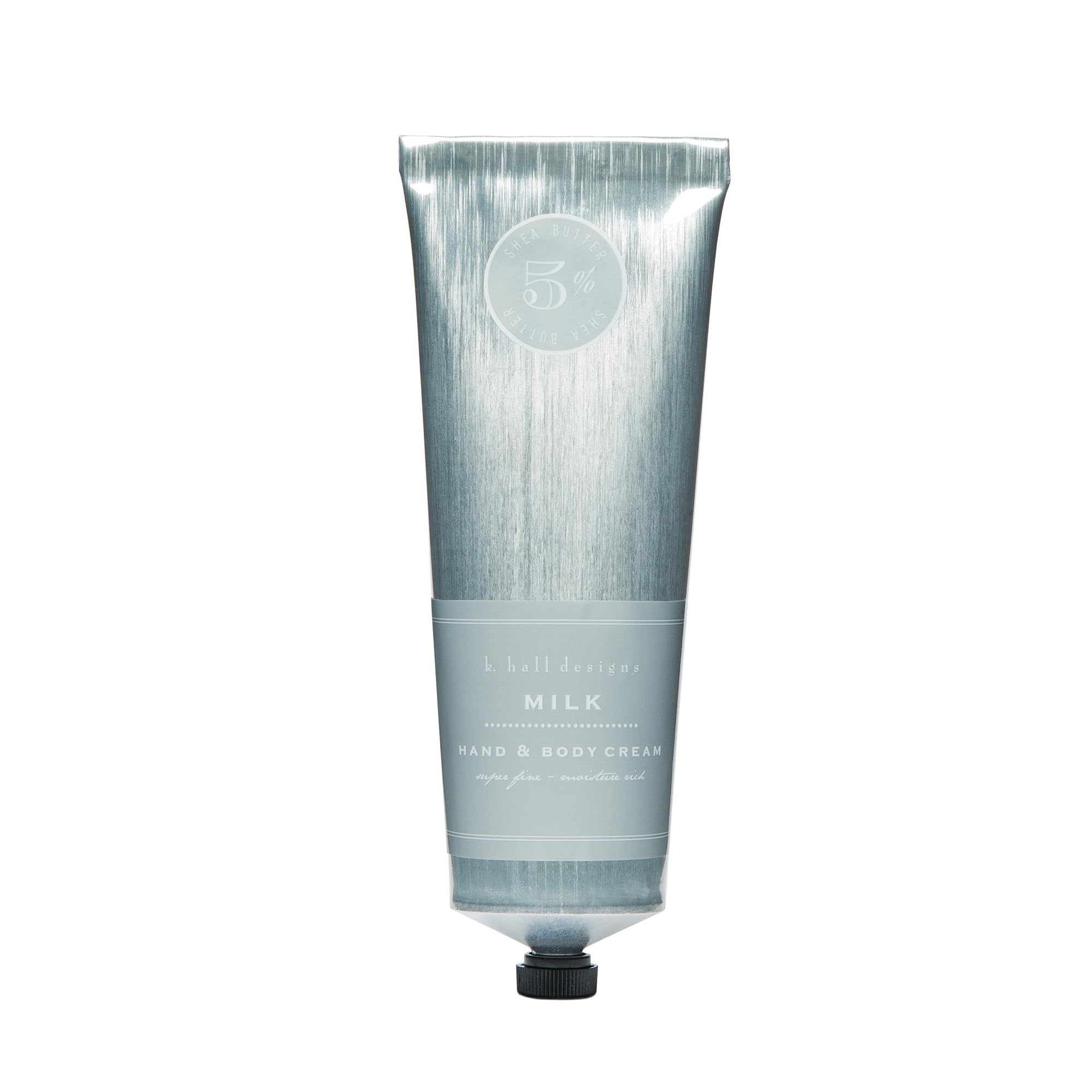 K. Hall Designs Milk Hand & Body Cream, Creamy-Sweet Scent with Coconut & Vanilla, Shea Butter Lotion for Men & Women, Relieves Dry Skin & Cracked Hands, 3.4 fl oz