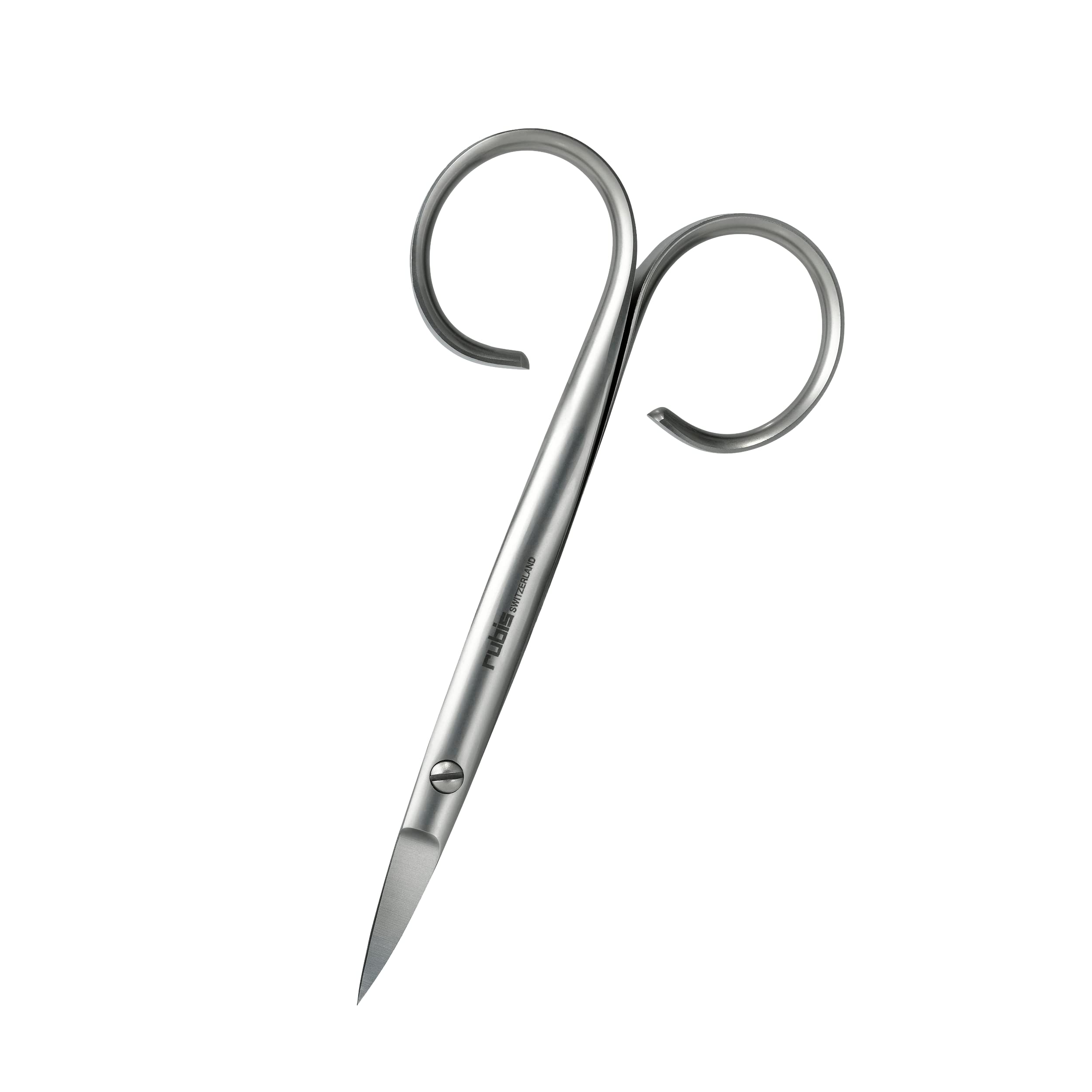 Rubis Sauro Stainless Steel Nail Scissors for Precise Toenails, 1F007, Made in Switzerland, Silver