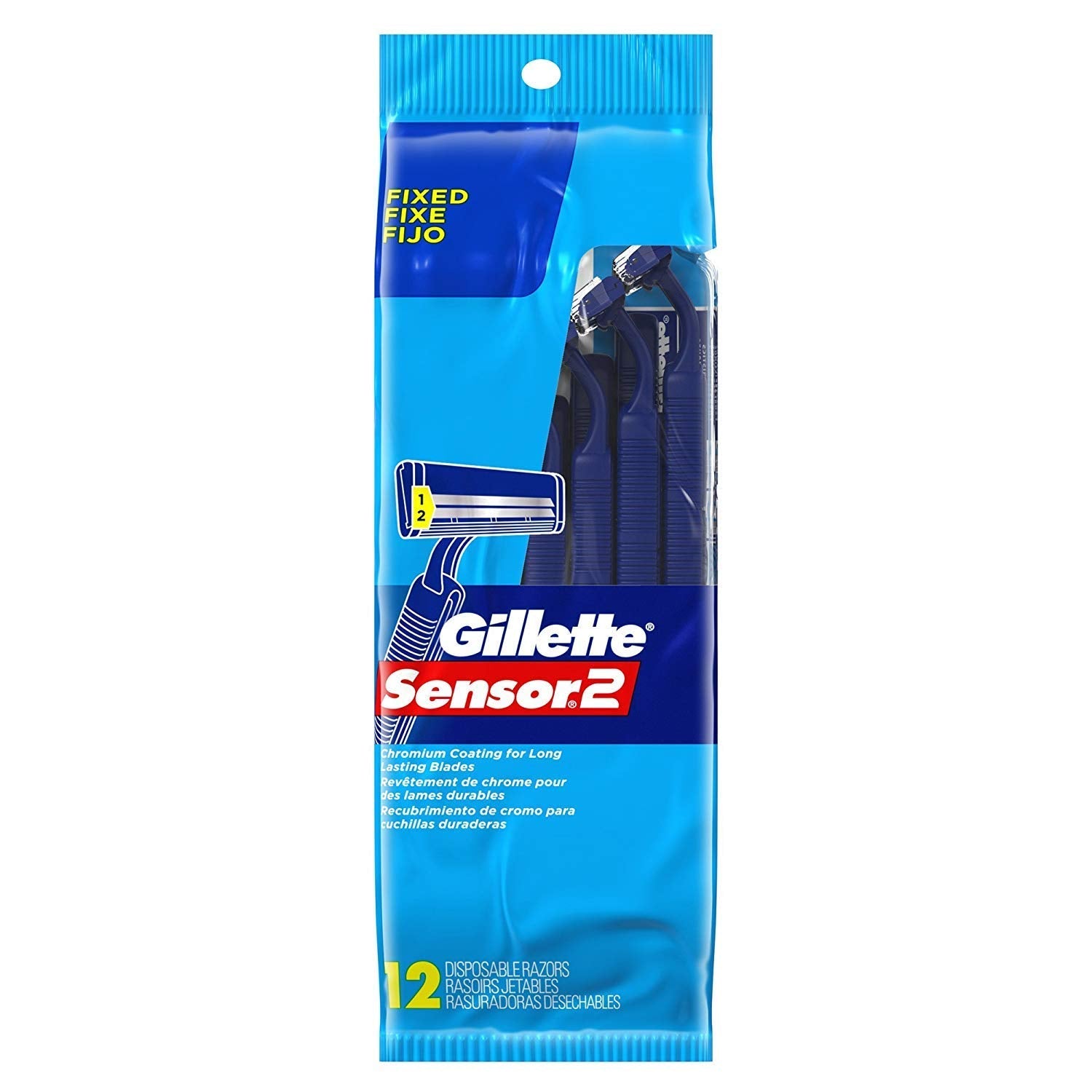Gillette Sensor 2 Lubrastrip Disposable Razors - 12ct, Pack of 2