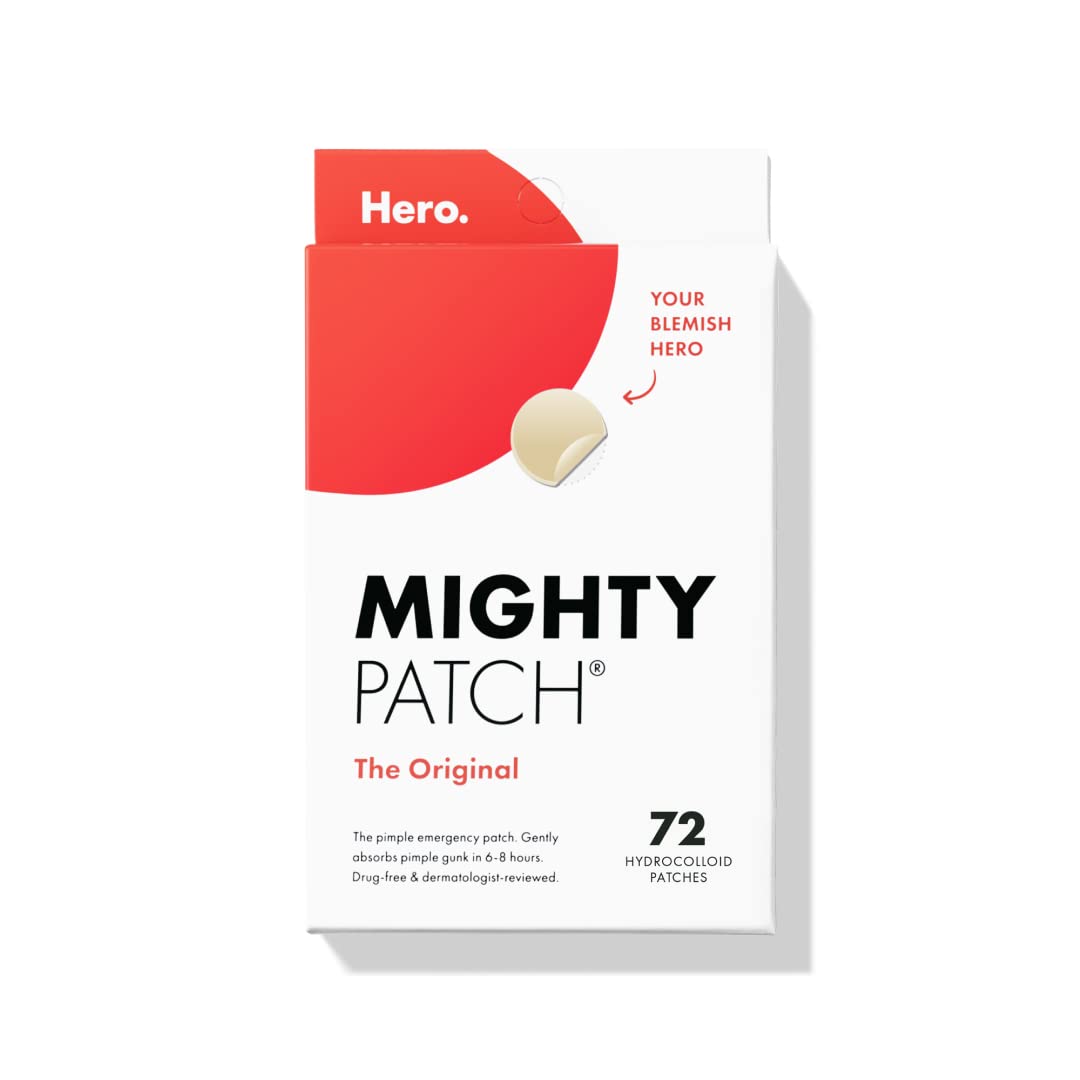 Mighty Patch¬™ Original patch from Hero Cosmetics - Hydrocolloid Acne Pimple Patch for Covering Zits and Blemishes, Spot Stickers for Face and Skin (72 Count)
