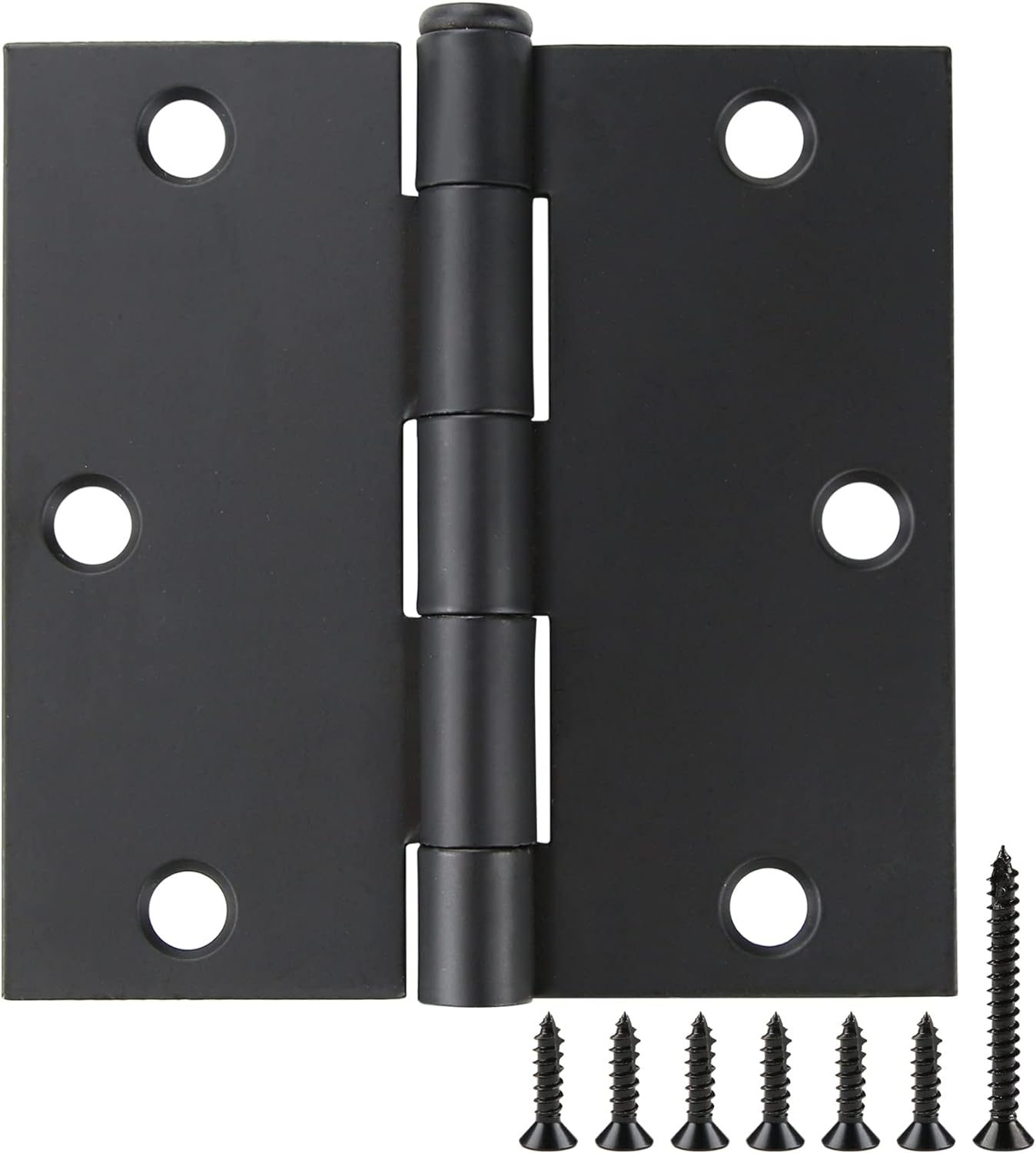 Square Door Hinges Black Matte 3.5 Inch x 3.5" Matte Black Door Hinges 3-1/2" Interior Door Hinges Square Corners Standard Flat/Bedroom Bifold Residential Hinges for Doors Hinge Hardware 12 Pack