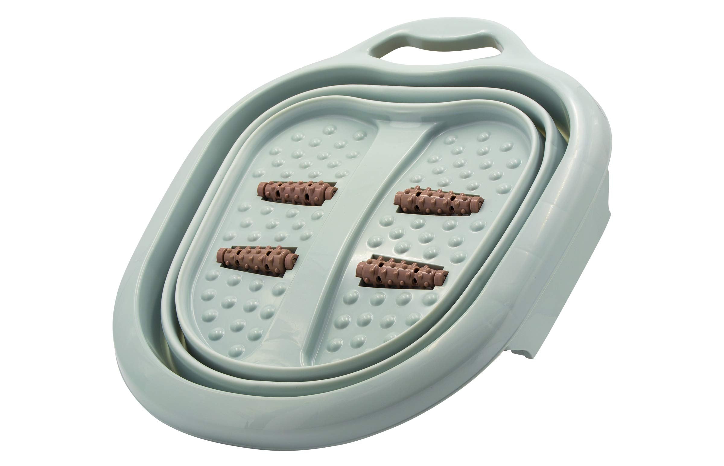 Eternal Living Stress Relief Collapsible Foot Spa | Foot Soak Bath Tub with Massaging Rollers, Spa Basin for Soaking Tired & Sore Feet Large Teal