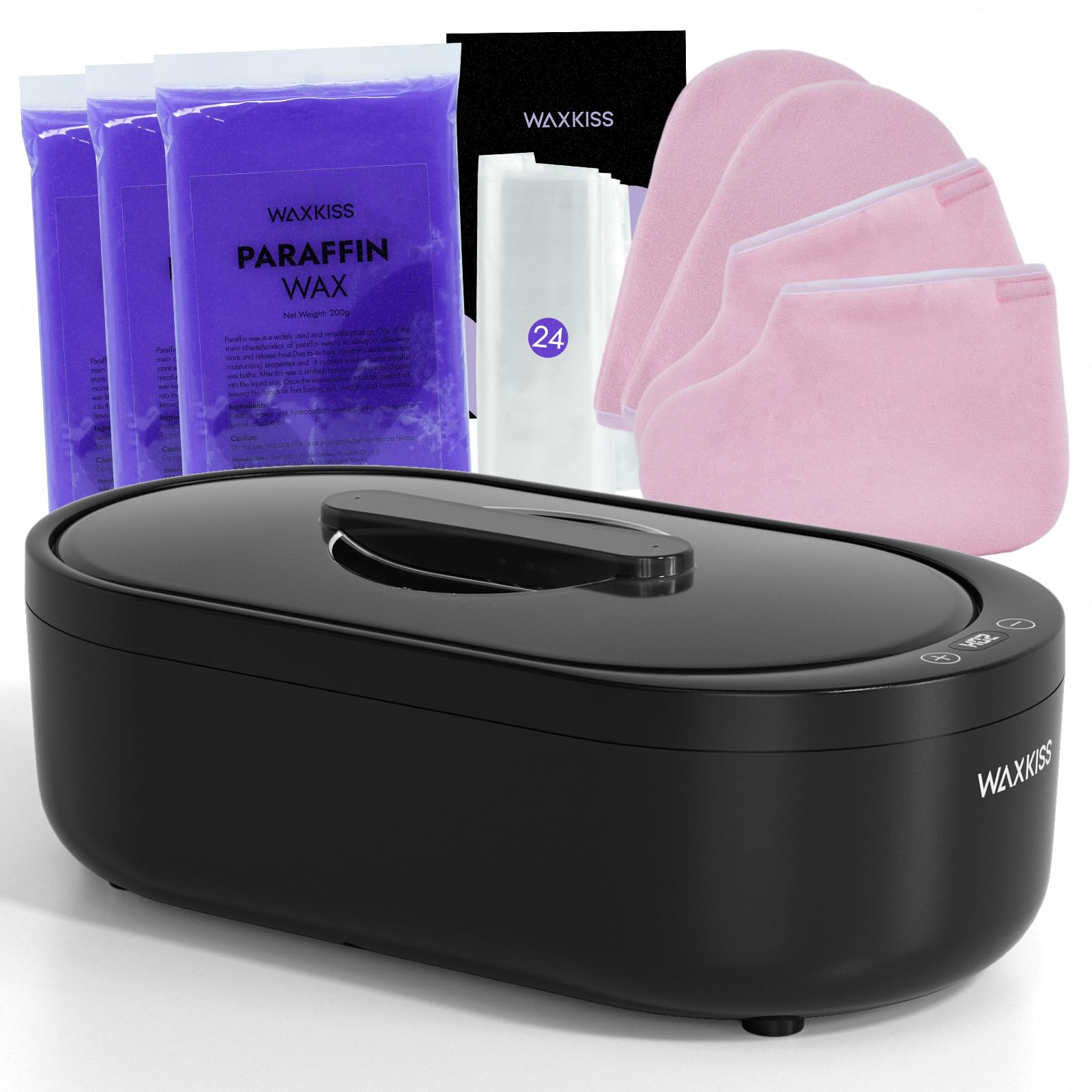 Paraffin Wax Machine for Hands and Feet - Small Hand Wax Paraffin Machine 2000ml With 3 packs of Paraffin Wax Digital Display Screen for Paraffin SPA
