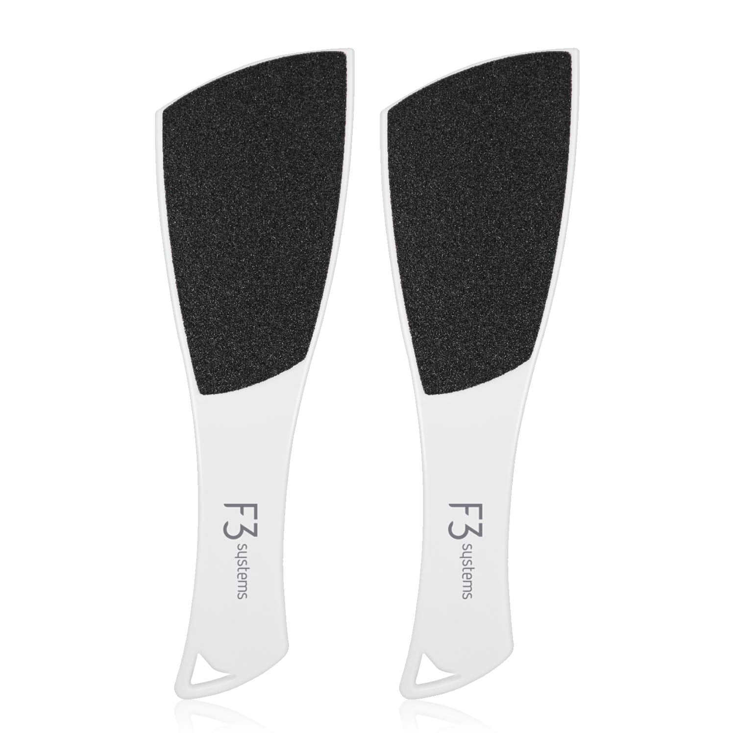 F3 Systems S-Line Emery Foot file, Colossal Double-Sided Pedicure Tool, Effective for Cracked Heel, Ergonomic Design for Easy Grip (2Pcs)