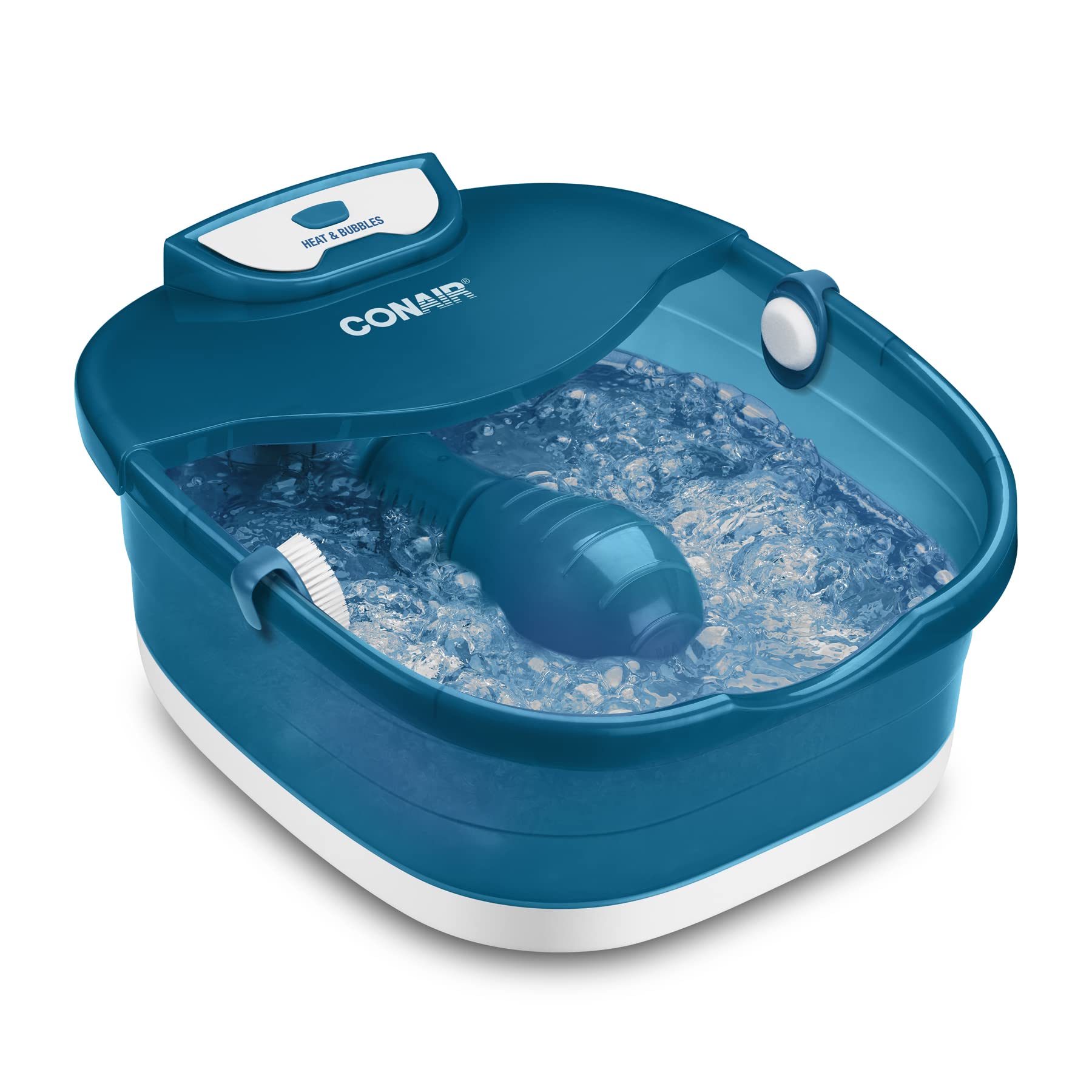 Conair Pedicure Foot Spa Bath with Heat reaching 104 Degrees, Massaging Foot Rollers, Soothing Bubbles, Pumice Stone and Nail Brush Included