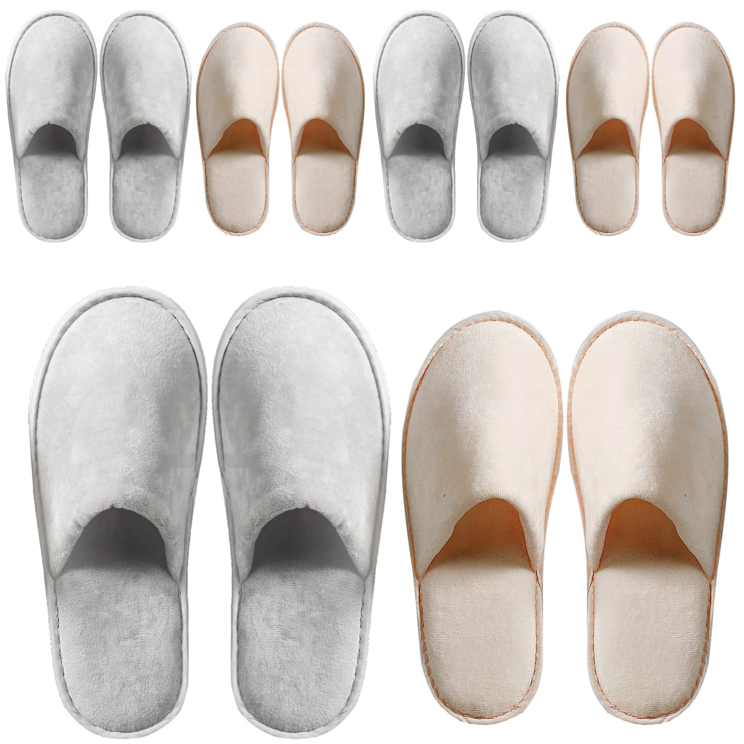 OSTADARRA 6 Pairs Spa Slippers, Non Slip Disposable Slippers For Guest, Washable Reusable, Which Can Be Used As Women Men, House, Indoor, Bathroom, Bedroom, Hotel, Bride Slippers