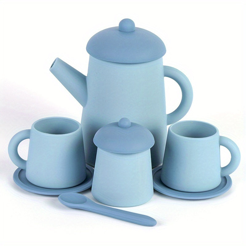 BPA-Free Silicone Bath Toys Set - Tea Cups, Kitchen Toys & Early Education Toys for Girls & Boys