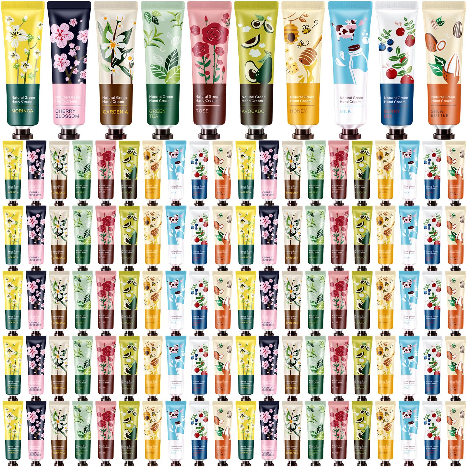 Dansib 120 Pack Hand Cream Mini Lotion Travel Hand Lotion Hand Cream Bulk Gift for Women, Scented Lotion Small Bulk Gifts for Dry Cracked Hands for Women Christmas Appreciation Gifts, 10 Styles