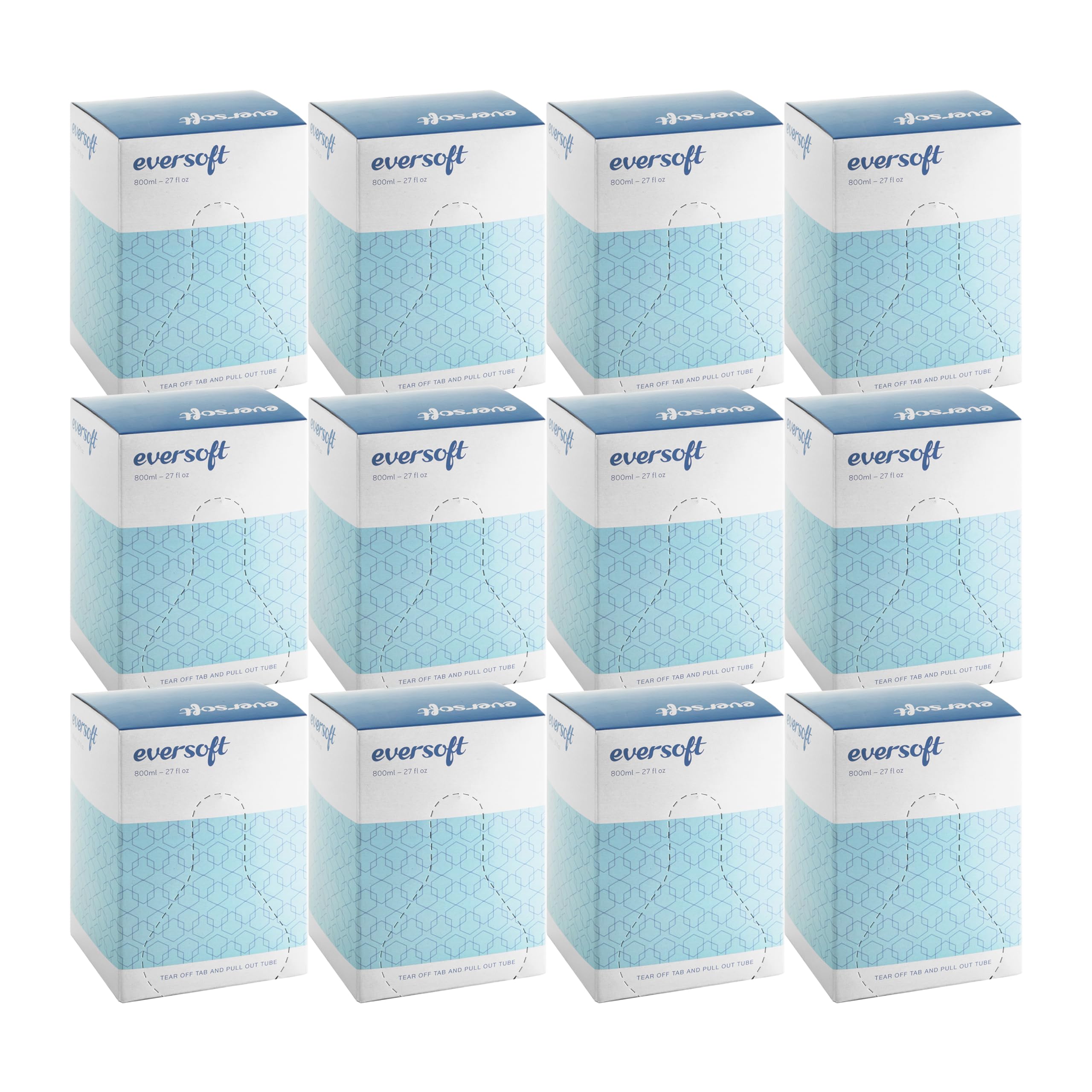 EZbrnd Eversoft General Purpose Lotion Hand Soap Refill, Bag-in-Box, Pack of 12x800ml (27.0 oz), ESO-005T (9106-12)