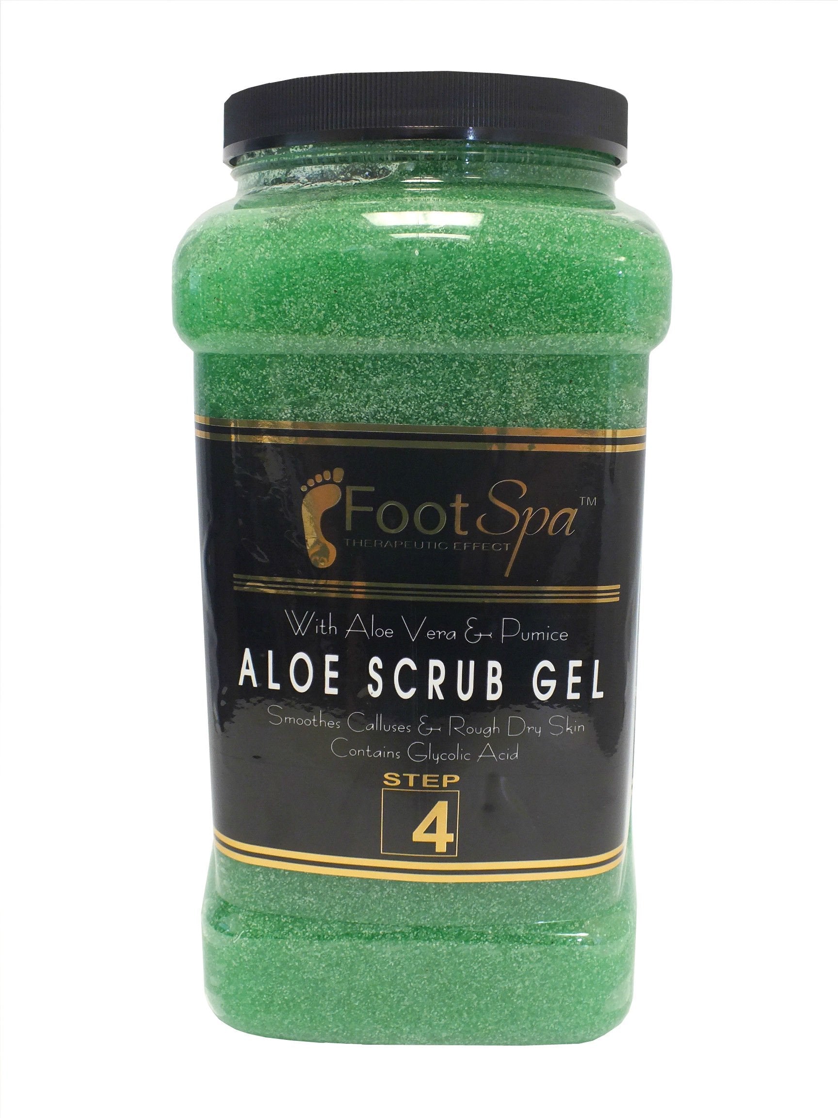 FOOT SPA - Exfoliating Scrub Gel, 128 Oz - Manicure, Pedicure and Body Exfoliator Infused with Aloe Vera and Salicylic Acid - Glow, Polish, Smooth and Moisture Skin - Bulk, Refill Gallon