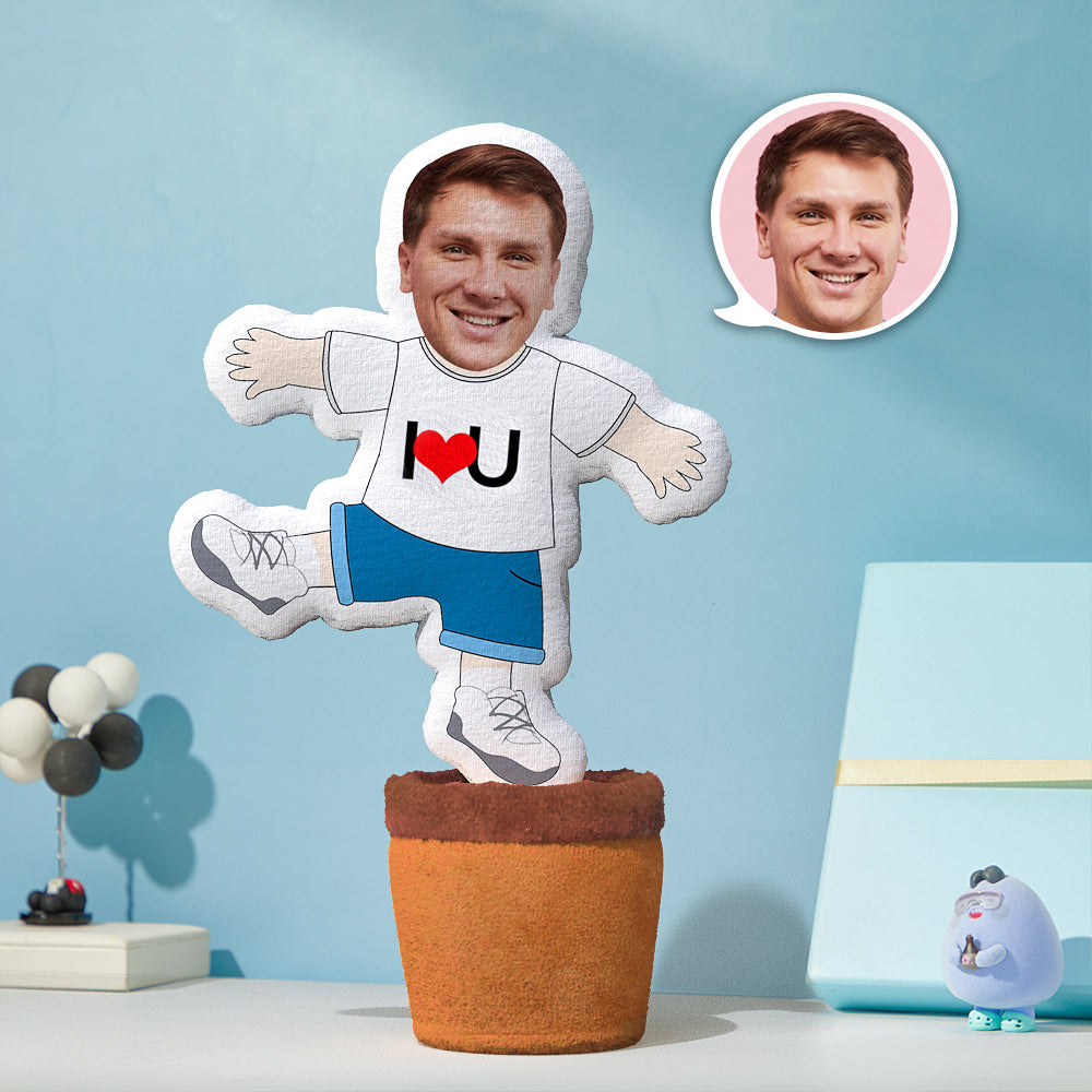 Custom Photo Face Doll Creative Funny Twisting I Love U Man Couple Dancing Toys