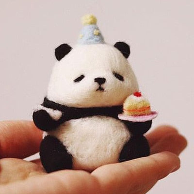 Non-Finished Felt Creative Cute Animal Panda bear pig hamster Toy Doll Wool Felt Poked Kitting Handcarft Wool Felting Material - YourStore