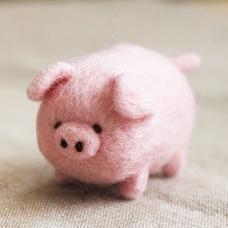 Non-Finished Felt Creative Cute Animal Panda bear pig hamster Toy Doll Wool Felt Poked Kitting Handcarft Wool Felting Material - YourStore