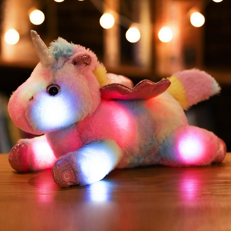 Colorful Luminous Alpaca Unicorn LED Light Plush Pillow Toys