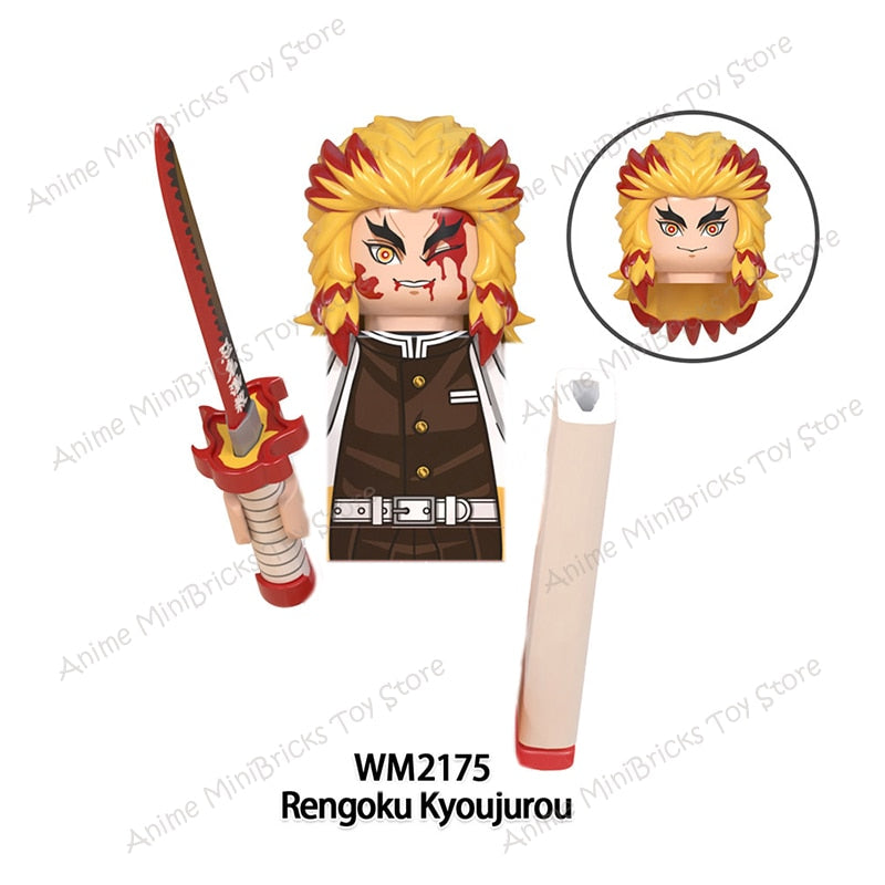 Demon Slayer Anime Series Mugen Train WM6116 Tanjirou Nezuko Giyuu Kyoujurou Figures Heads Building Blocks Creative Toys For Kid - YourStore