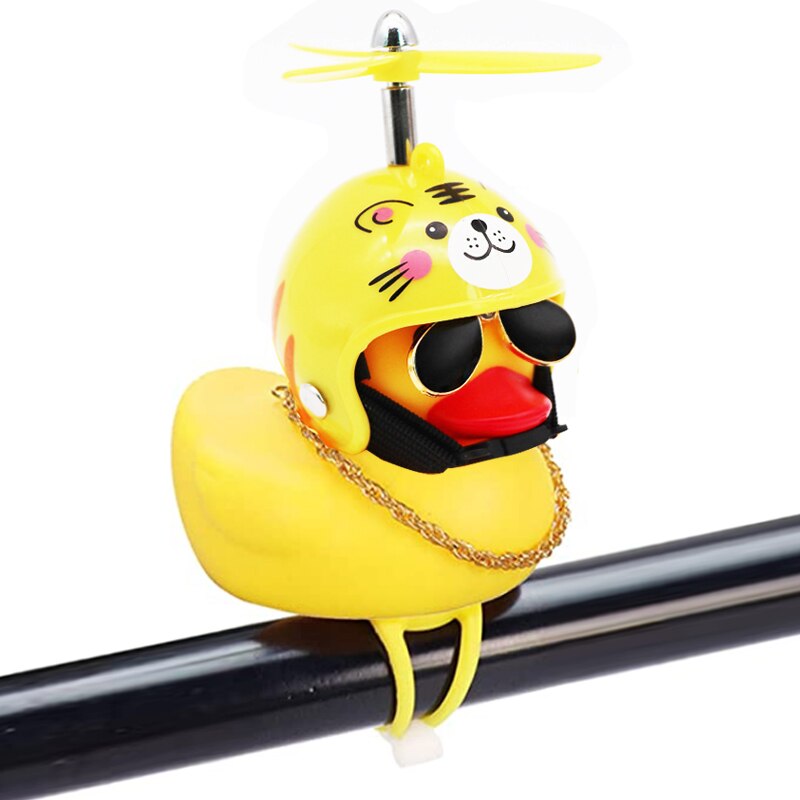 Cute Rubber Duck Toys Helmet Yellow with Propeller