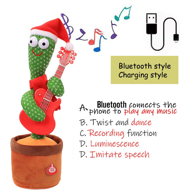 Birthday Present Dancing Cactus Electron Plush Toy Soft Plush Doll Babies Cactus That Can Sing And Dance Voice Interactive Bled - YourStore
