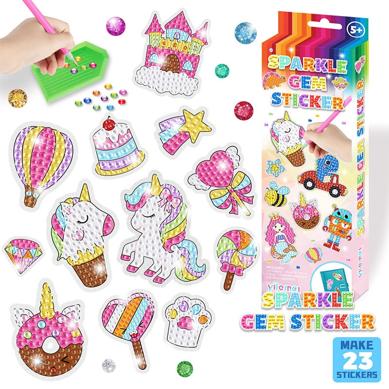 5D Diamond Unicorn Painting DIY for Kids Sparkle GEM Sticker
