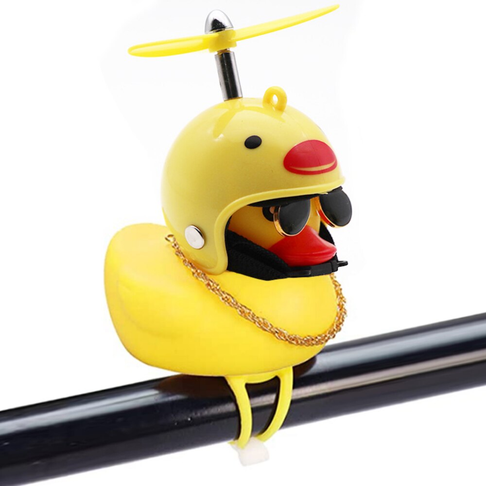 Cute Rubber Duck Toys Helmet Yellow with Propeller