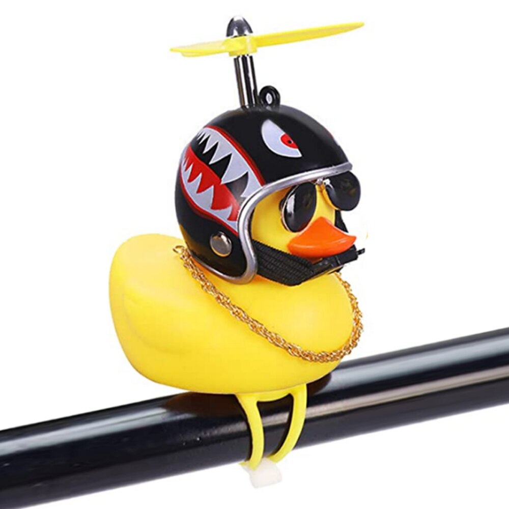 Cute Rubber Duck Toys Helmet Yellow with Propeller
